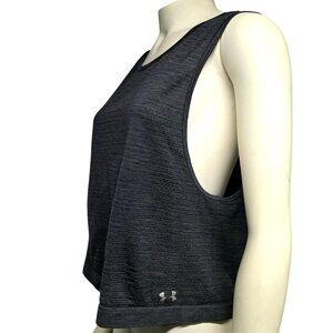 Under Armour HeatGear Tank Top Womens XL Threadborn Muscle Shirt Crop Loose Gray